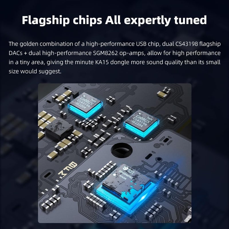 FiiO KA15 Portable DAC and Headphone Amplifier (Blue) - Image 5